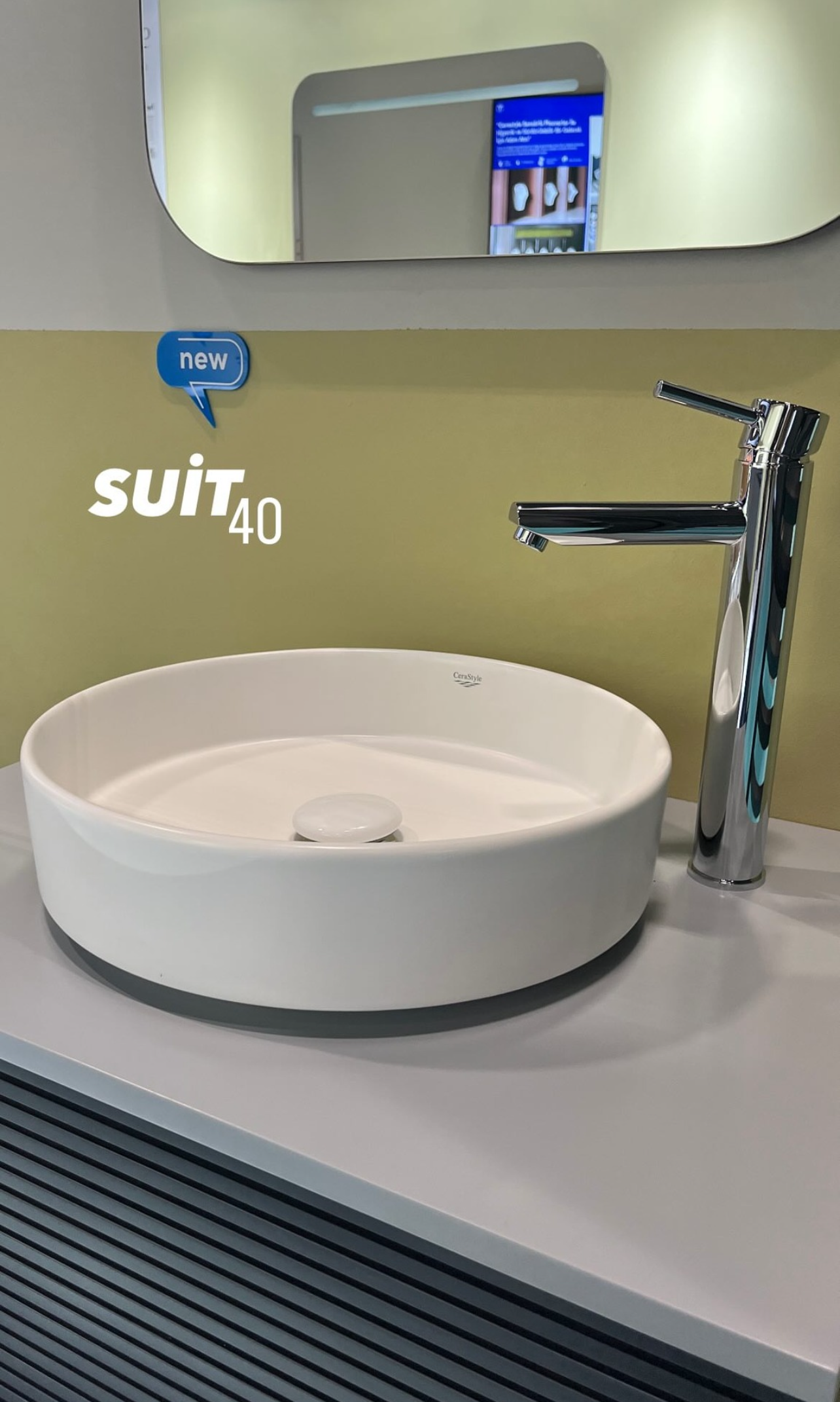 Cerastyle Suit 40 cm Tezgah Üstü Çanak Lavabo 