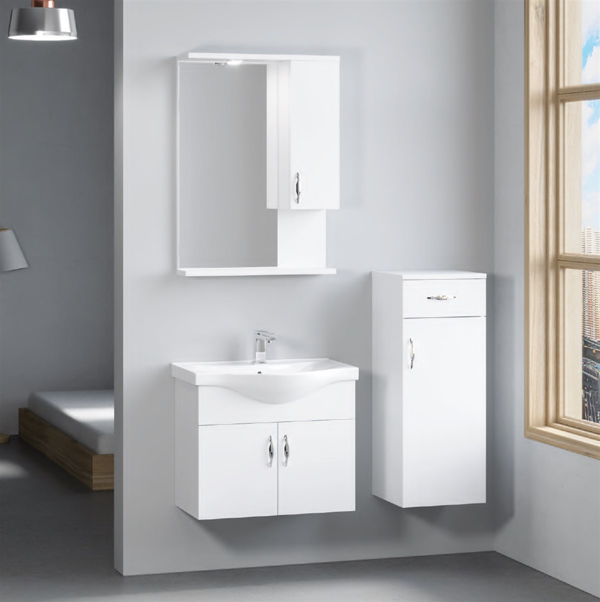 Denko Akyazı 65 cm Banyo Dolabı + Boy Dolabı