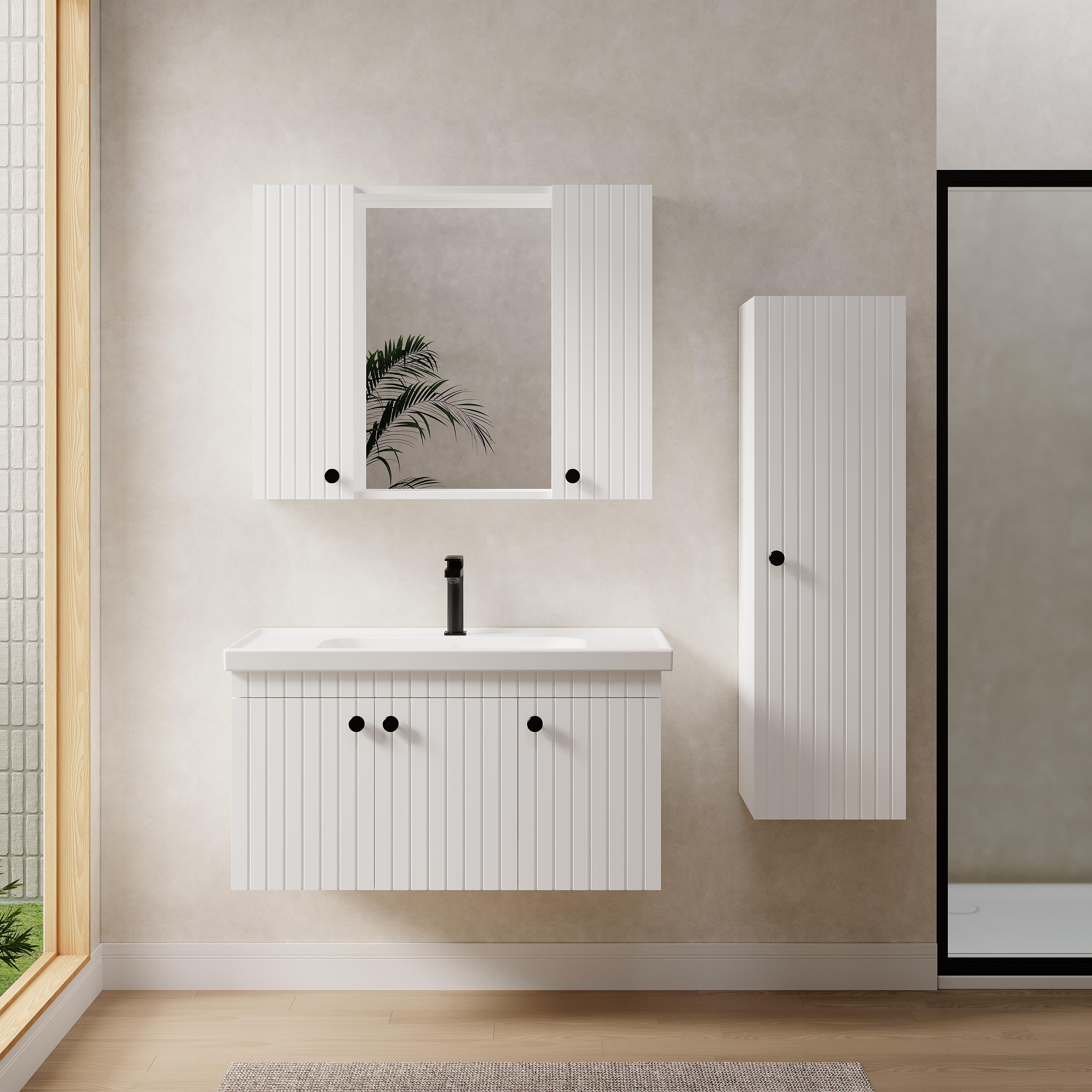 Denko Bodur 100 cm Banyo Dolabı + Boy Dolabı 