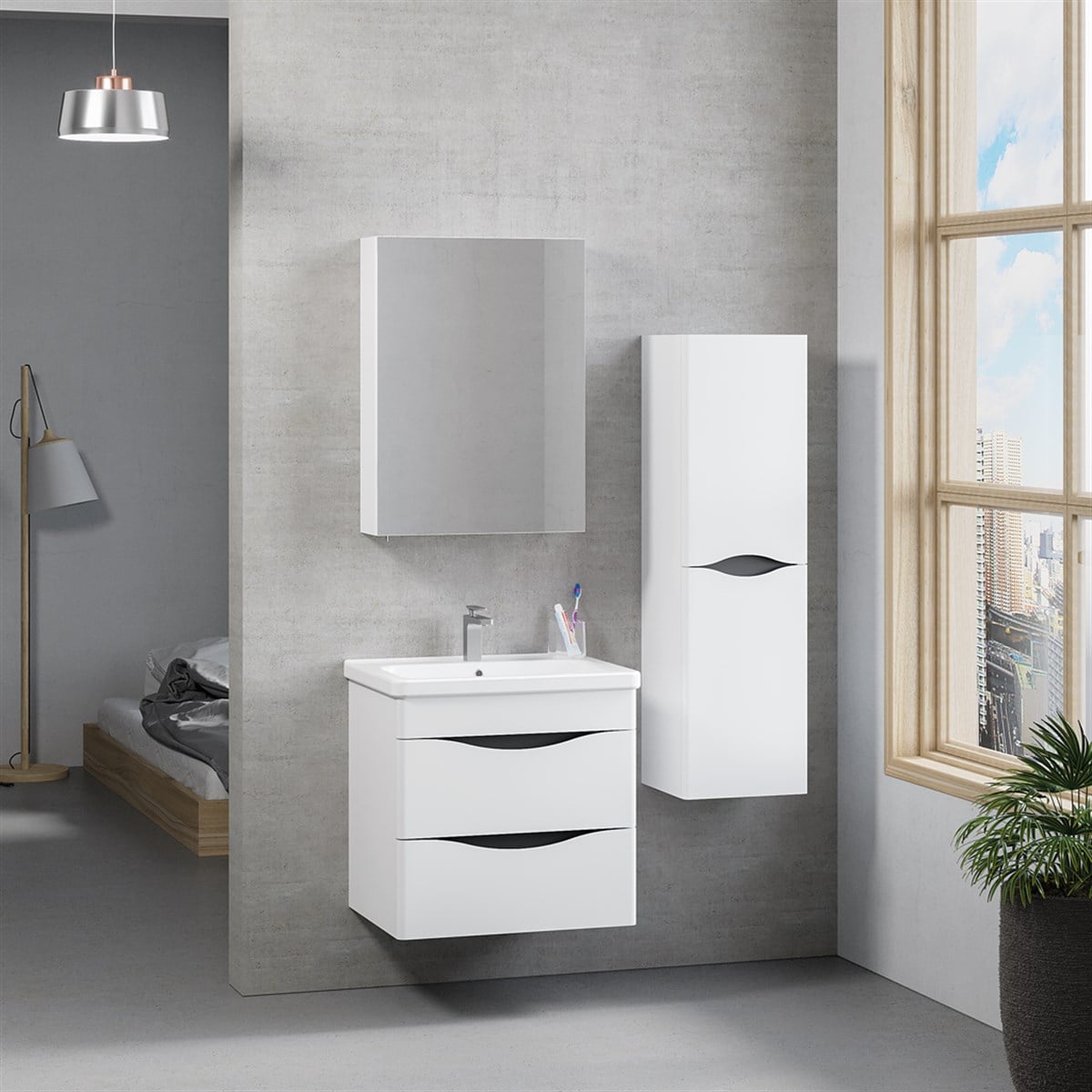 Denko İdea 60 cm Banyo Dolabı + Boy Dolabı