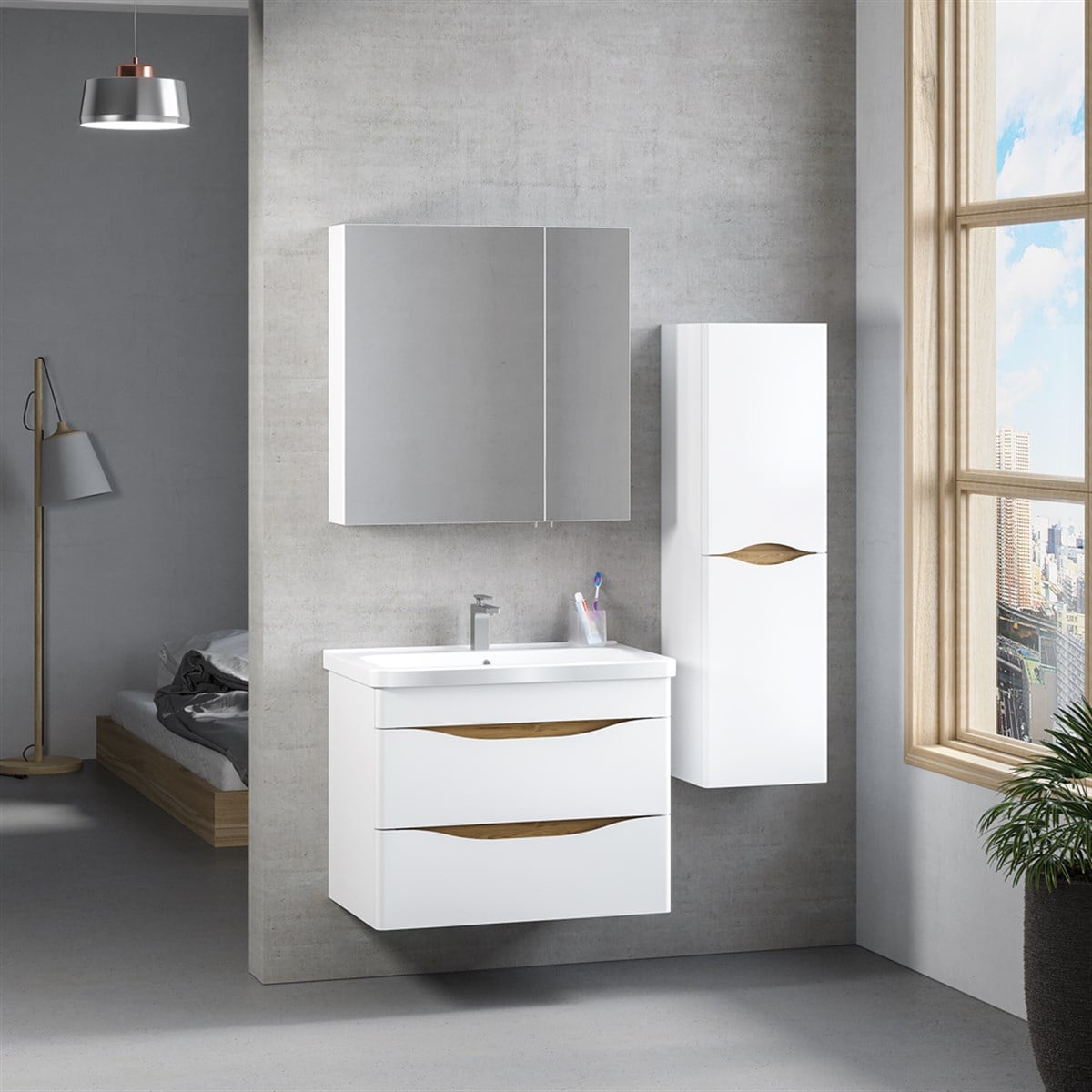 Denko İdea 80 cm Banyo Dolabı + Boy Dolabı 