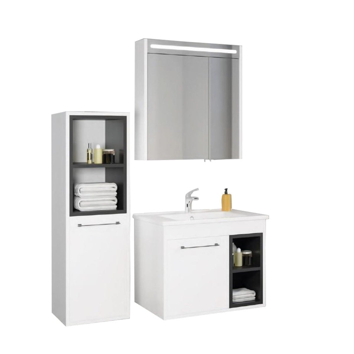 Denko Latte 65 cm Banyo Dolabı + Boy Dolabı