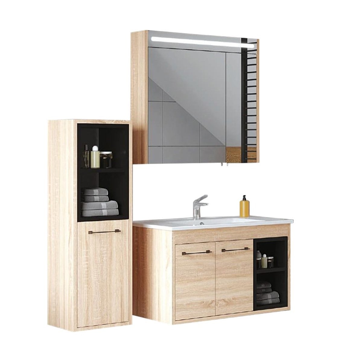 Denko Latte 85 cm Banyo Dolabı + Boy Dolabı 