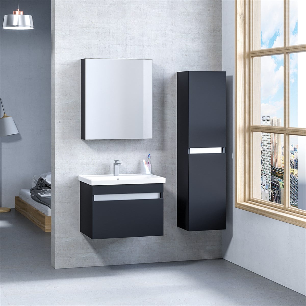 Denko More 65 cm Banyo Dolabı + Boy Dolabı 