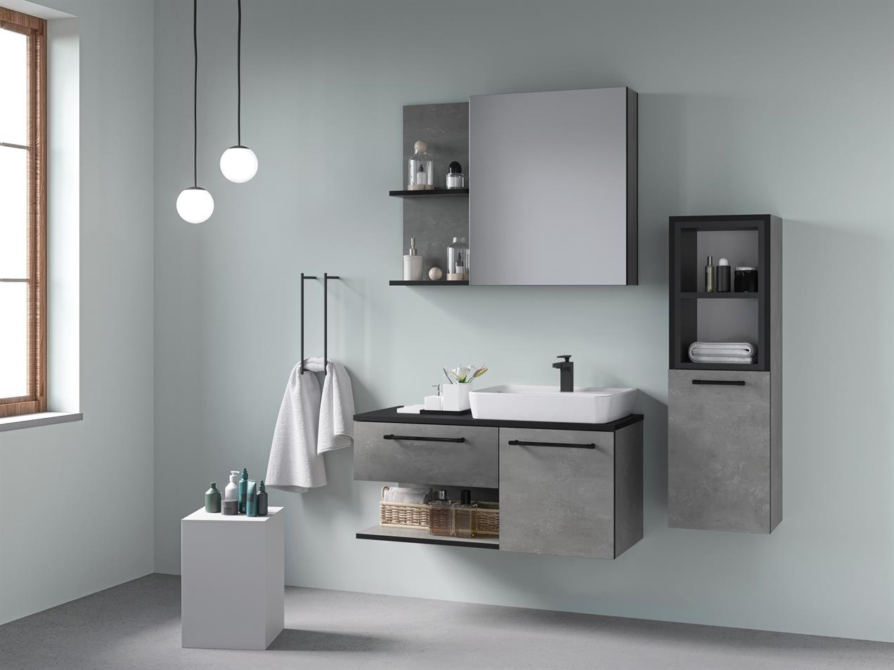 Denko Piramit 90 cm Banyo Dolabı 