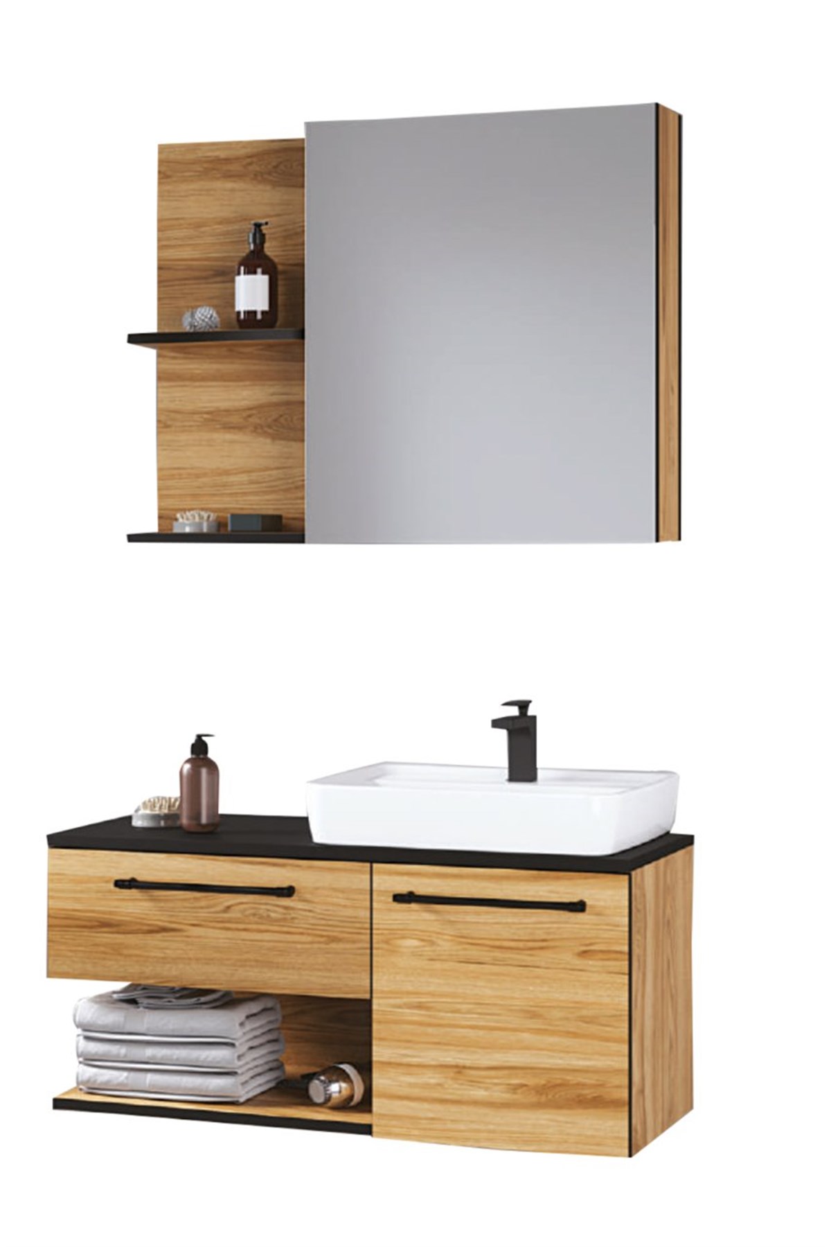 Denko Piramit 90 cm Banyo Dolabı