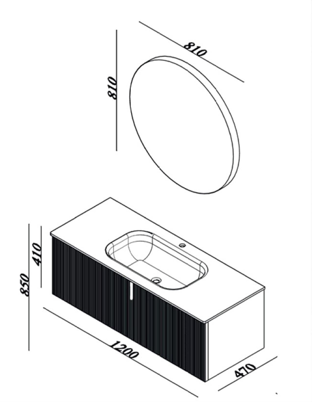 Lineart Vista 100 cm Banyo Dolabı 