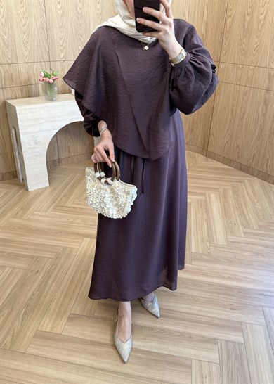  Siyena Asimetrik Kesim Elbise Mürdüm 