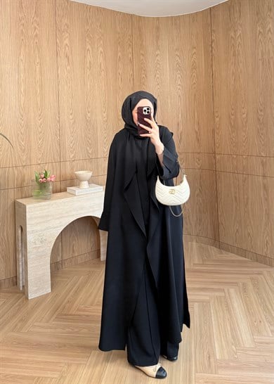 3lü Abaya Takım Siyah