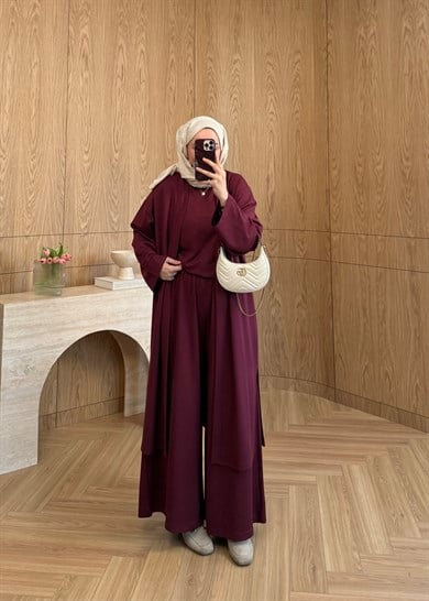 3lü Basic Oysho Takım Bordo
