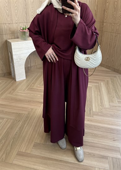3lü Basic Oysho Takım Bordo