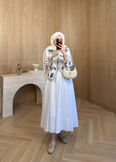 Alaçatı Nakışlı Ceket Ekru 