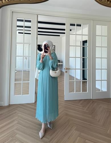 Soft Piliseli Elbise Mint