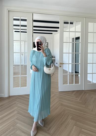 Soft Piliseli Elbise Mint