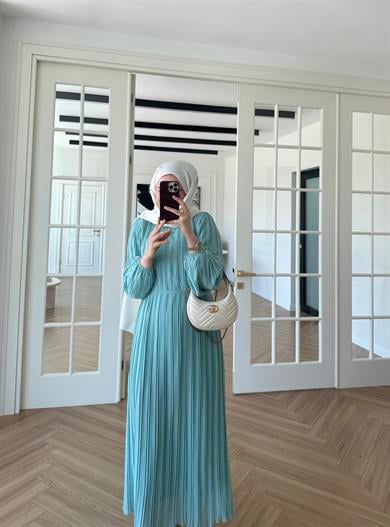 Soft Piliseli Elbise Mint