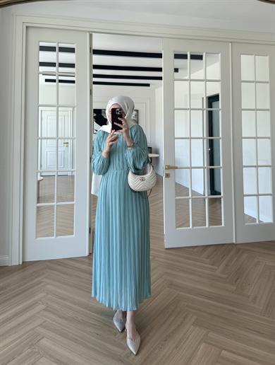 Soft Piliseli Elbise Mint