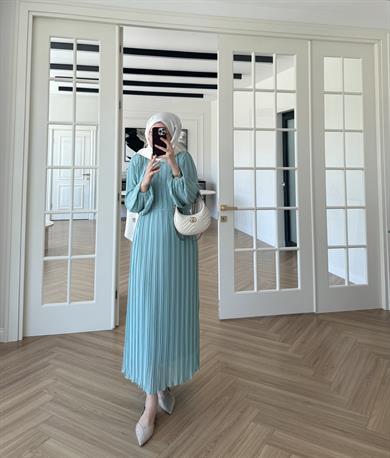 Soft Piliseli Elbise Mint