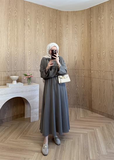 Asel Modal Elbise Haki