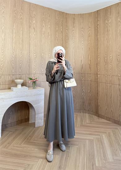 Asel Modal Elbise Haki