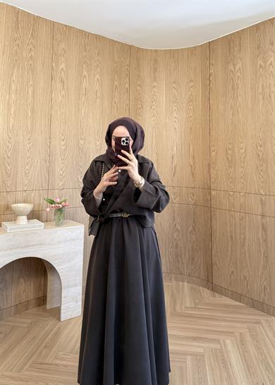 Asel Modal Elbise Kahverengi