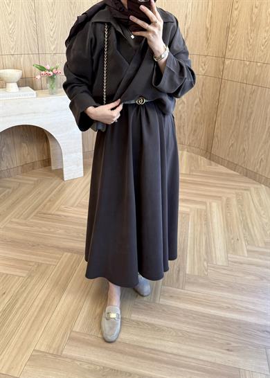 Asel Modal Elbise Kahverengi