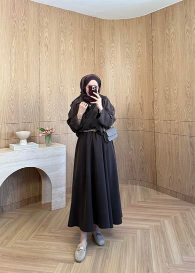 Asel Modal Elbise Kahverengi