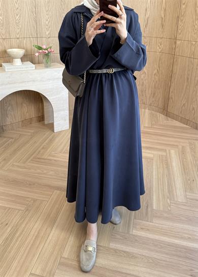 Asel Modal Elbise Lacivert