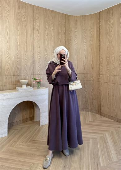 Asel Modal Elbise Mürdüm