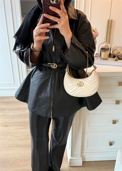 Barbour Bel Detaylı Trenç Siyah