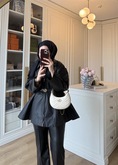 Barbour Bel Detaylı Trenç Siyah