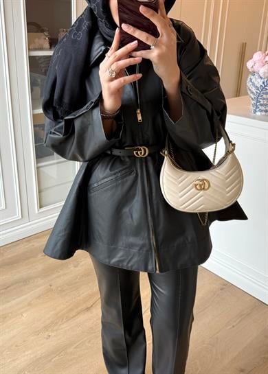 Barbour Bel Detaylı Trenç Siyah