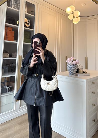 Barbour Bel Detaylı Trenç Siyah