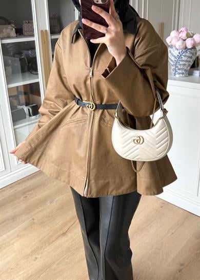 Barbour Bel Detaylı Trenç Camel