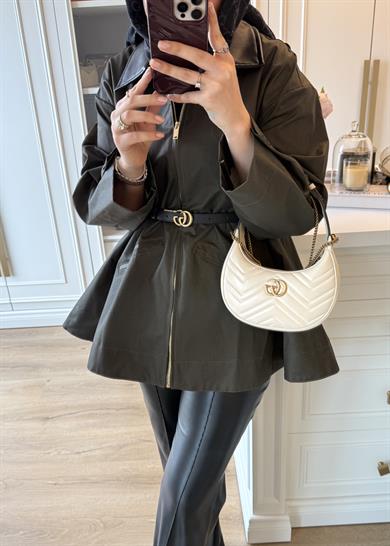 Barbour Bel Detaylı Trenç Haki