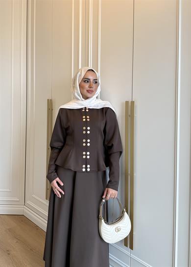 Bel Oturtmalı Scuba Takım Kahverengi