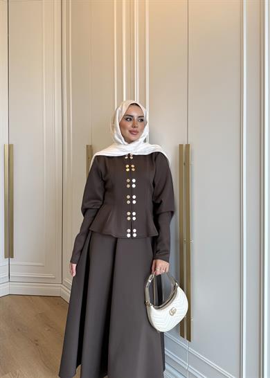 Bel Oturtmalı Scuba Takım Kahverengi