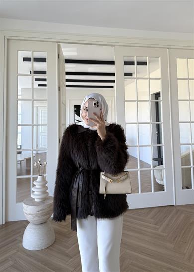 Benna Kürk Kaban Kahverengi