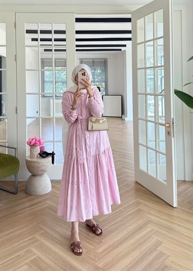 Bera Fisto Elbise Pembe