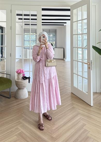Bera Fisto Elbise Pembe