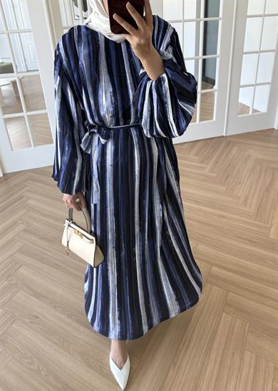 Bernadette Piliseli Grenli Elbise Lacivert