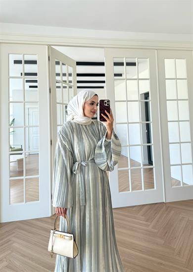 Bernadette Piliseli Grenli Elbise Suyeşili