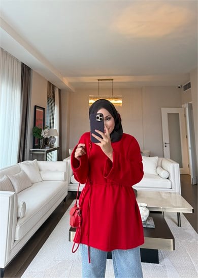 Biye Bağcıklı Sweat Kırmızı