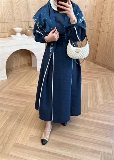 Biyeli Cupra Elbise Lacivert