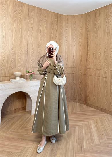 Biyeli Cupra Elbise Olive