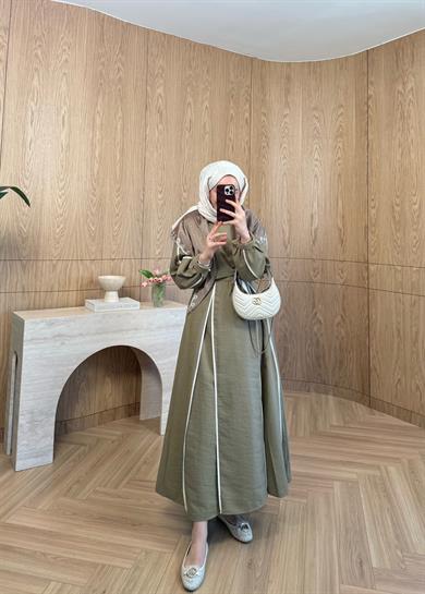 Biyeli Cupra Elbise Olive