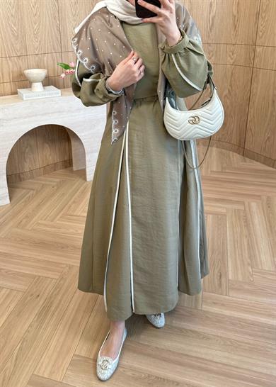 Biyeli Cupra Elbise Olive