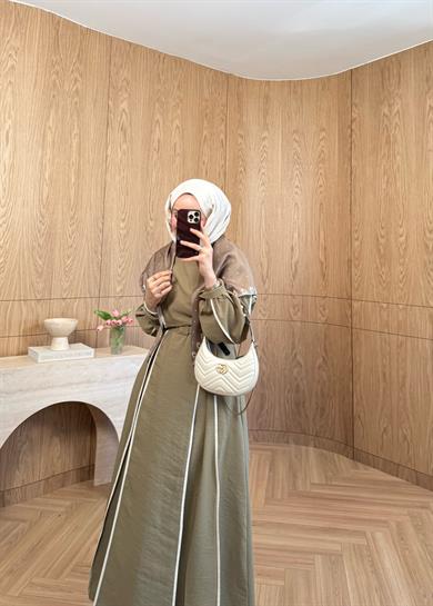 Biyeli Cupra Elbise Olive