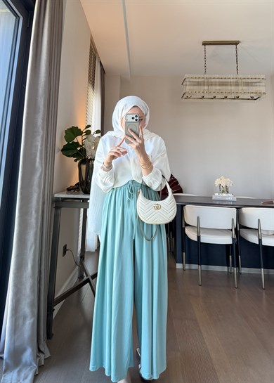 Bol Geniş Paça Oysh Pantolon Mint