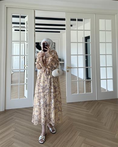 Daniala Şifon Elbise Turuncu