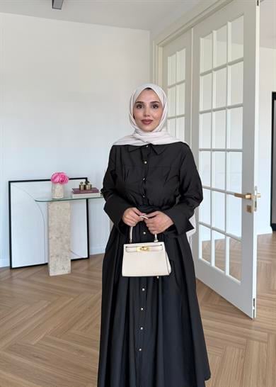 Dean Gold Düğmeli Elbise Haki